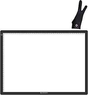 GAOMON GB4 Light Box & 2 Finger Glove-- 5 Millimeters Ultrathin Light Pad USB Art Tracing Board for Sketch Copy and Handwork image