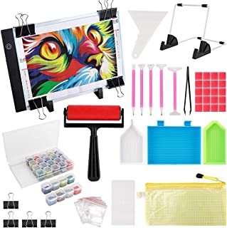 SPMLEE Diamond Painting A4 LED Light Pad Kit,DIY Dimmable Light Brightness Board,LED Artcraft Tracing Light Table,Reusable... image