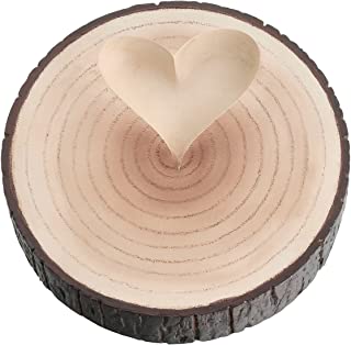 Lillian Rose Pillow Alternative Wood Tree Ring Holder, Natural image