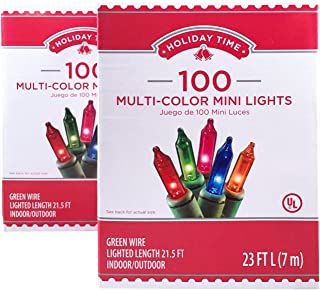 Holiday Time 100 Multi-Color Mini Lights - Green Wire (2 Pack) image