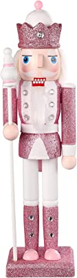 BESTOYARD Christmas Wood Soldier Nutcracker Ornament Glitter Collectible Nutcracker Figures Toy Traditional Royal Jacket C... image