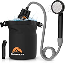 Ridgewinder Dual Battery Portable Shower for Camping with Dry Bag - Camp Shower with 2 Rechargeable Batteries and Included... image